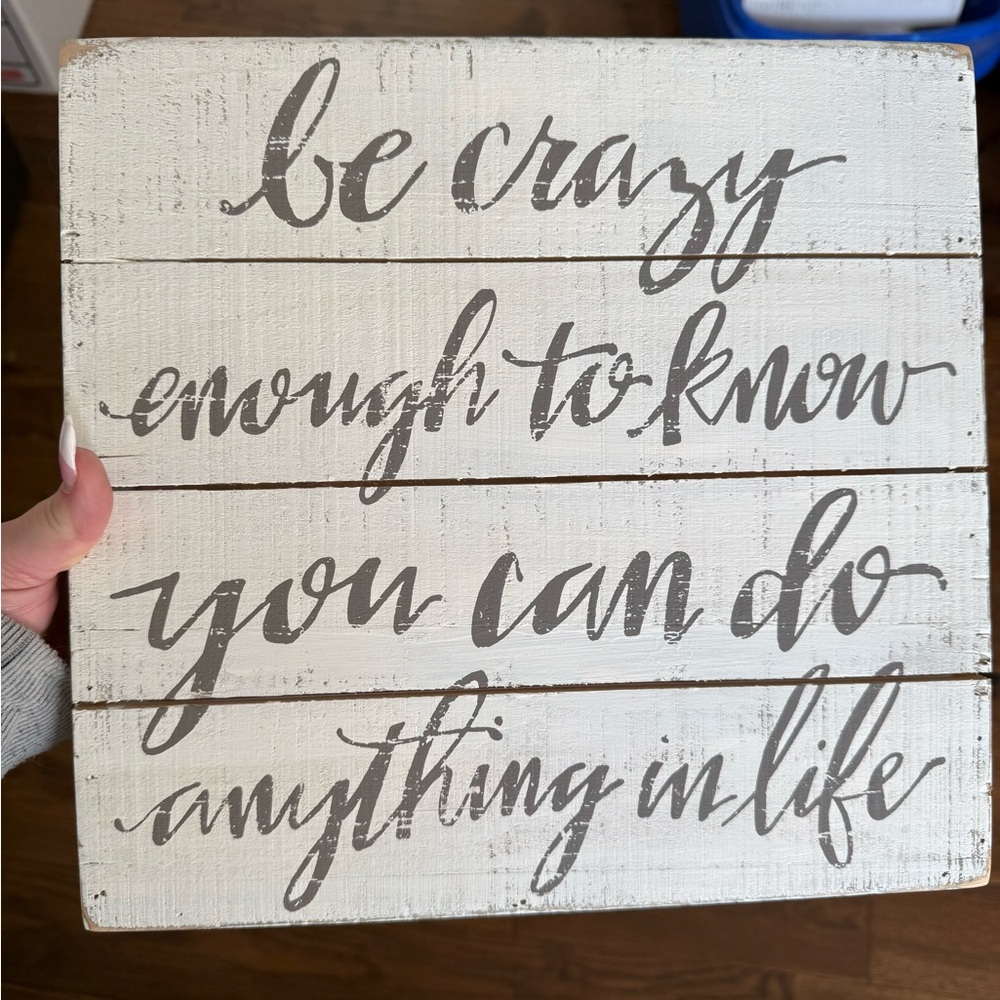 Primitives by Kathy Cream Wooden Sign with Black Text